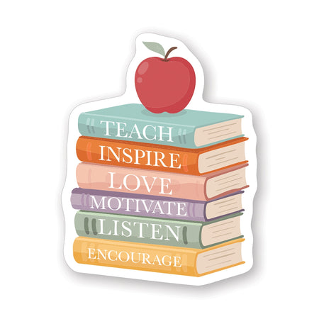 Book Stack Apple Stickers by Anchor Christian Distributors