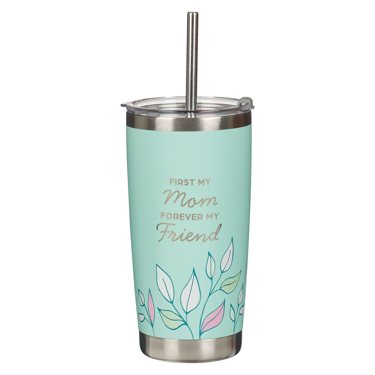 Forever My Friend Green Stainless Steel Travel Tumbler with Straw - Isaiah 62:4 by Christian Art Gifts