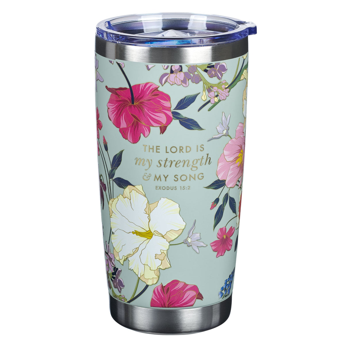 My Strength and My Song Stainless Steel Travel Tumbler - Exodus 15:2 by Christian Art Gifts