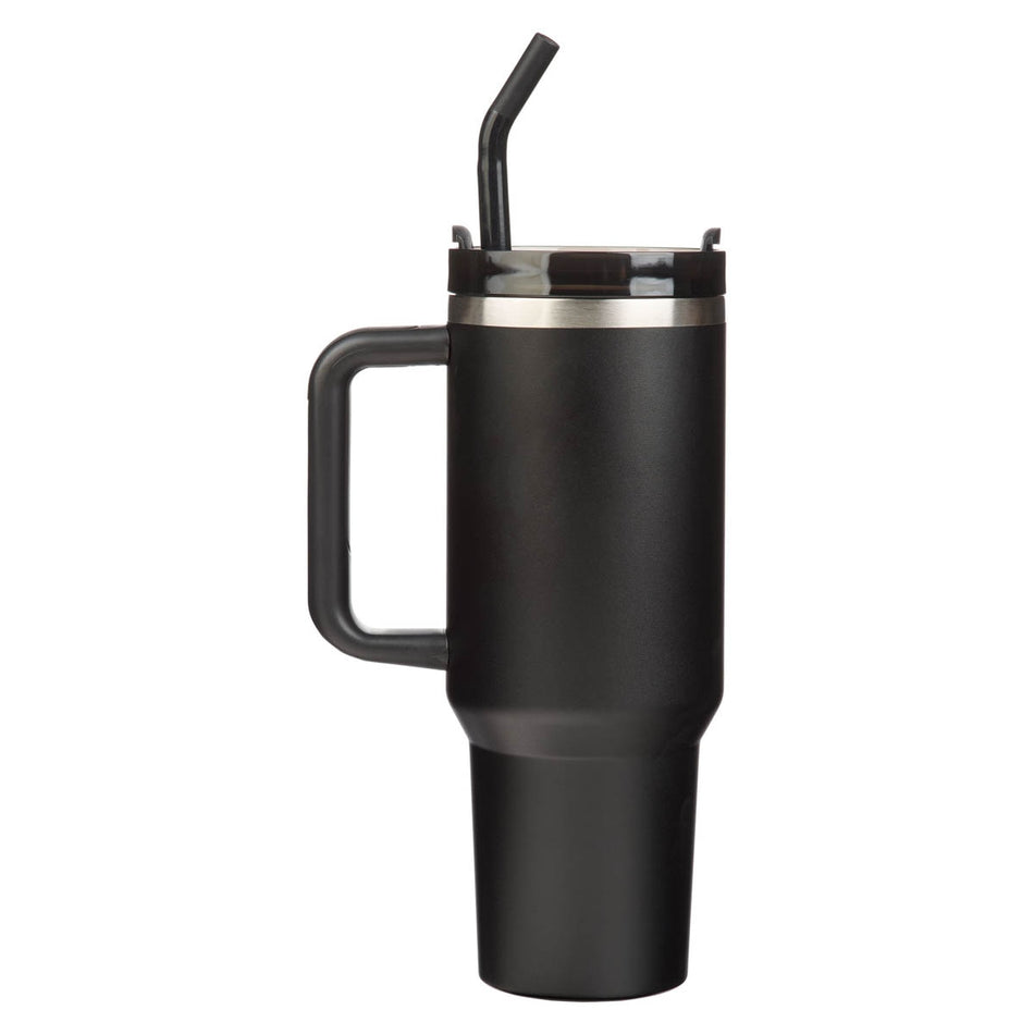Be Strong in the Lord Black 40 Oz Tumbler with Straw - Ephesians 6:10 by Christian Art Gifts, product view 2