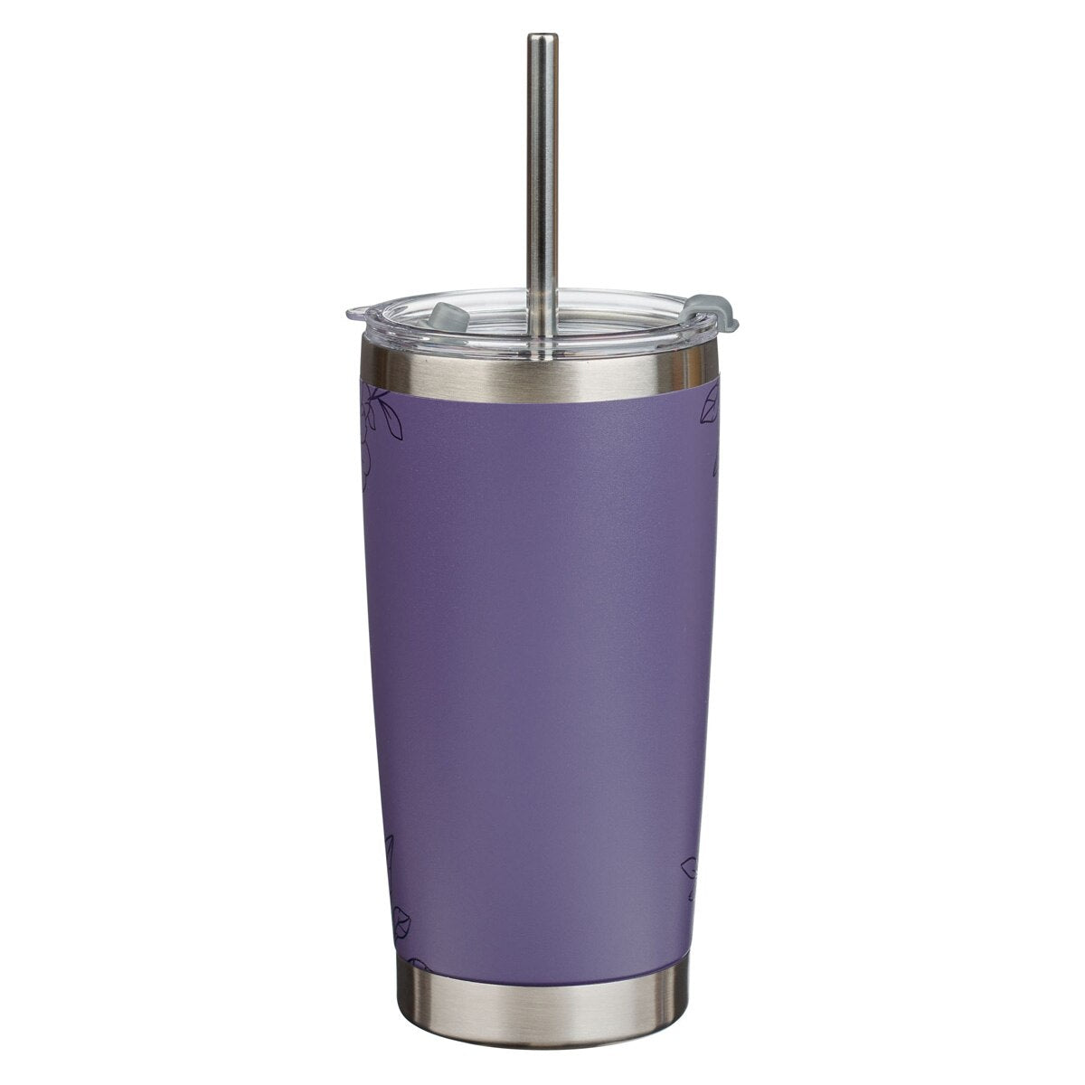 Noble Things Lavender Floral Stainless Steel Tumbler - Proverbs 31:29 by Christian Art Gifts, product view 4