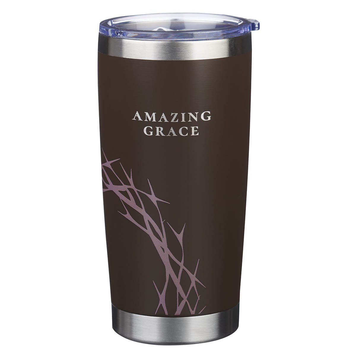 Amazing Grace Brown Stainless Steel Travel Tumbler by Christian Art Gifts