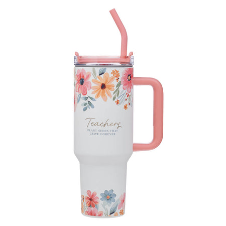 Teachers Plant Seeds 40 oz Stainless Steel Tumbler with Straw by Christian Art Gifts