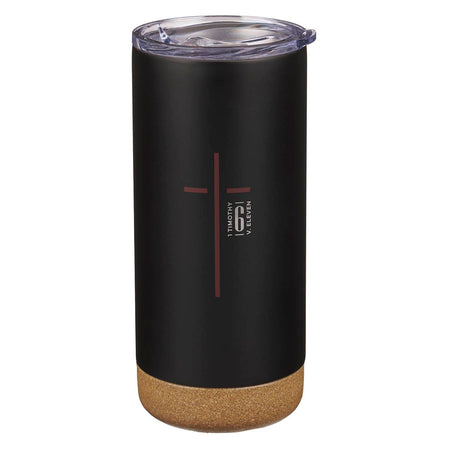 Man of God Black Stainless Steel Tumbler - 1 Timothy 6:11 by Christian Art Gifts