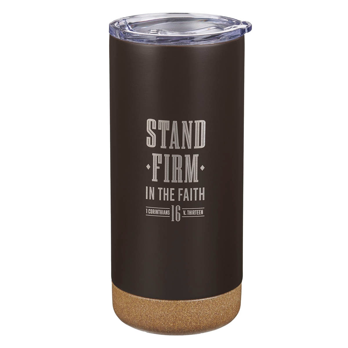 Stand Firm in the Faith Espresso-brown Stainless Steel Tumbler - 1 Corinthians 16:13 by Christian Art Gifts