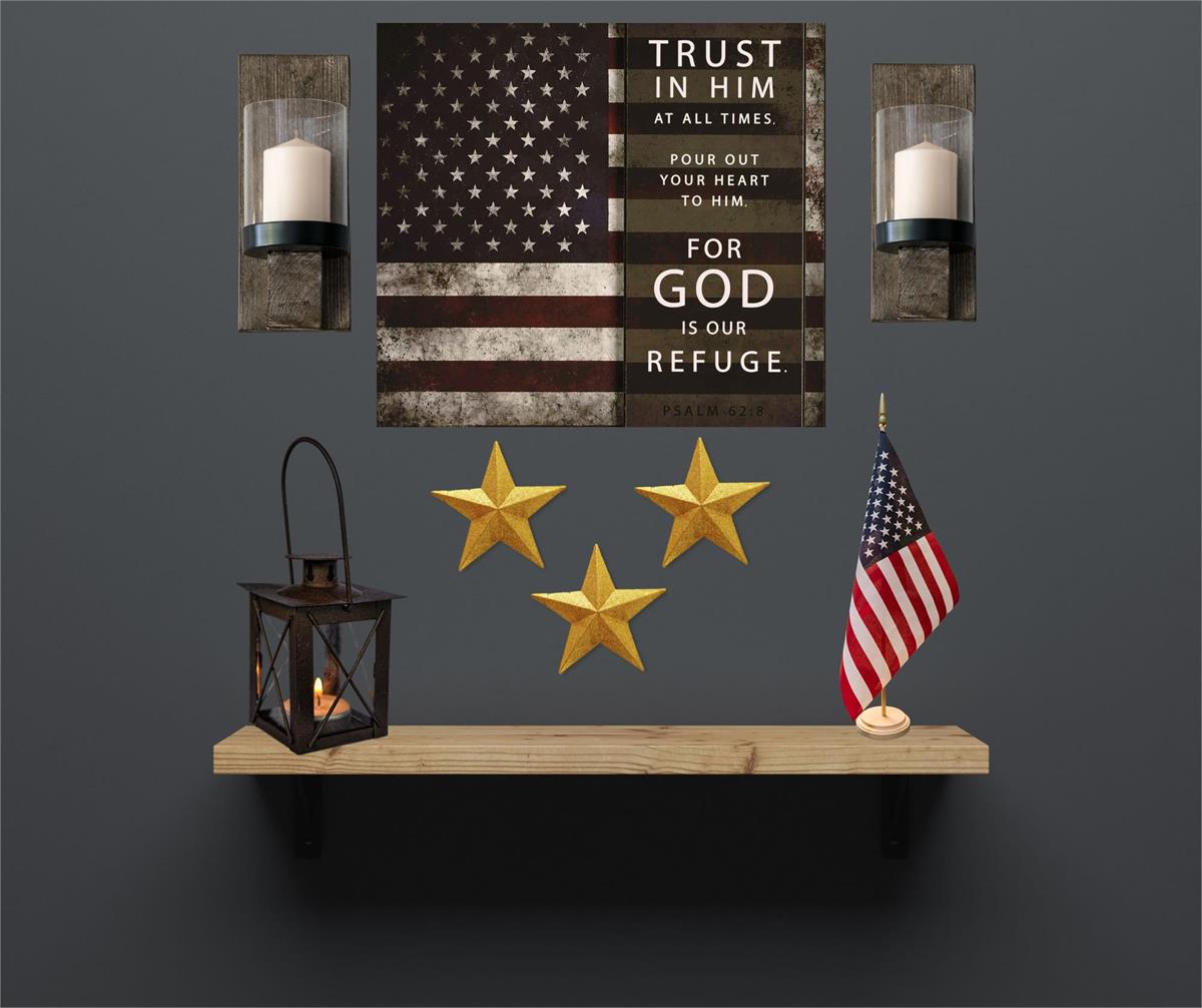 Trust In Him God Is Our Refuge Psalm 62:8 MDF Decorative Stacked Wall Plaque 10 by Dicksons, product view 4