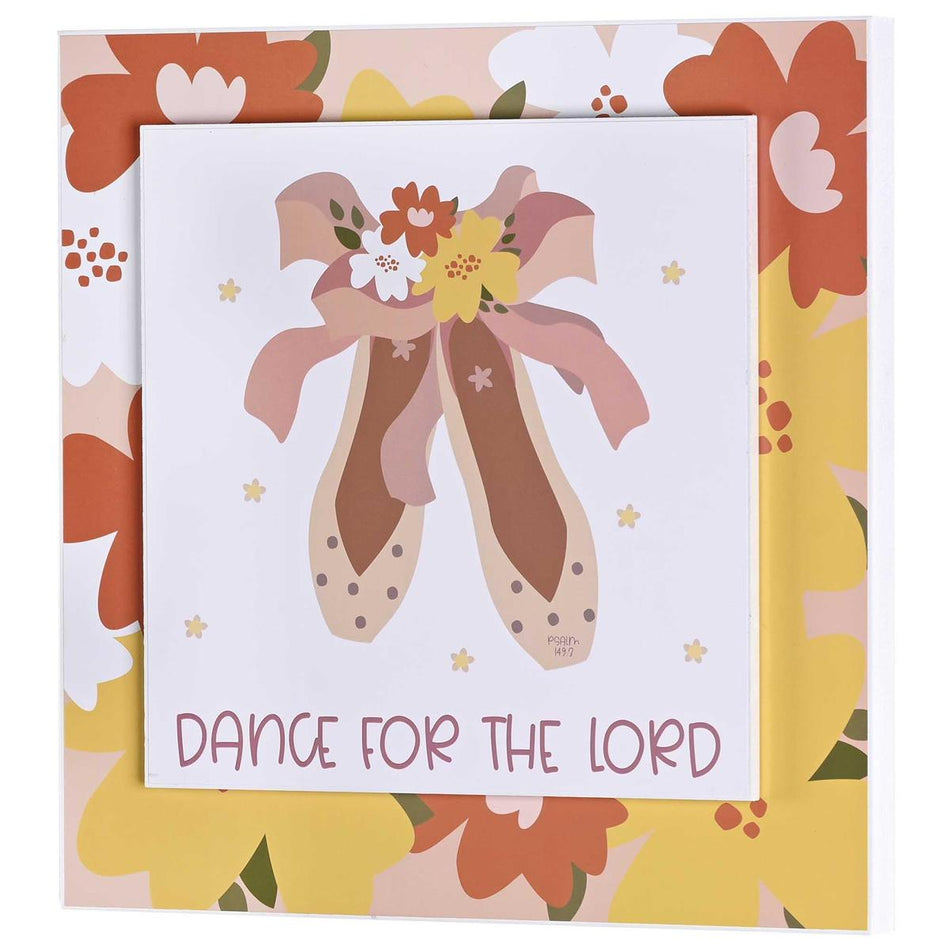 Inspirational Christian Wall Art Stacked Plaque 12 x 12 Inch MDF Ballet Shoes by Dicksons