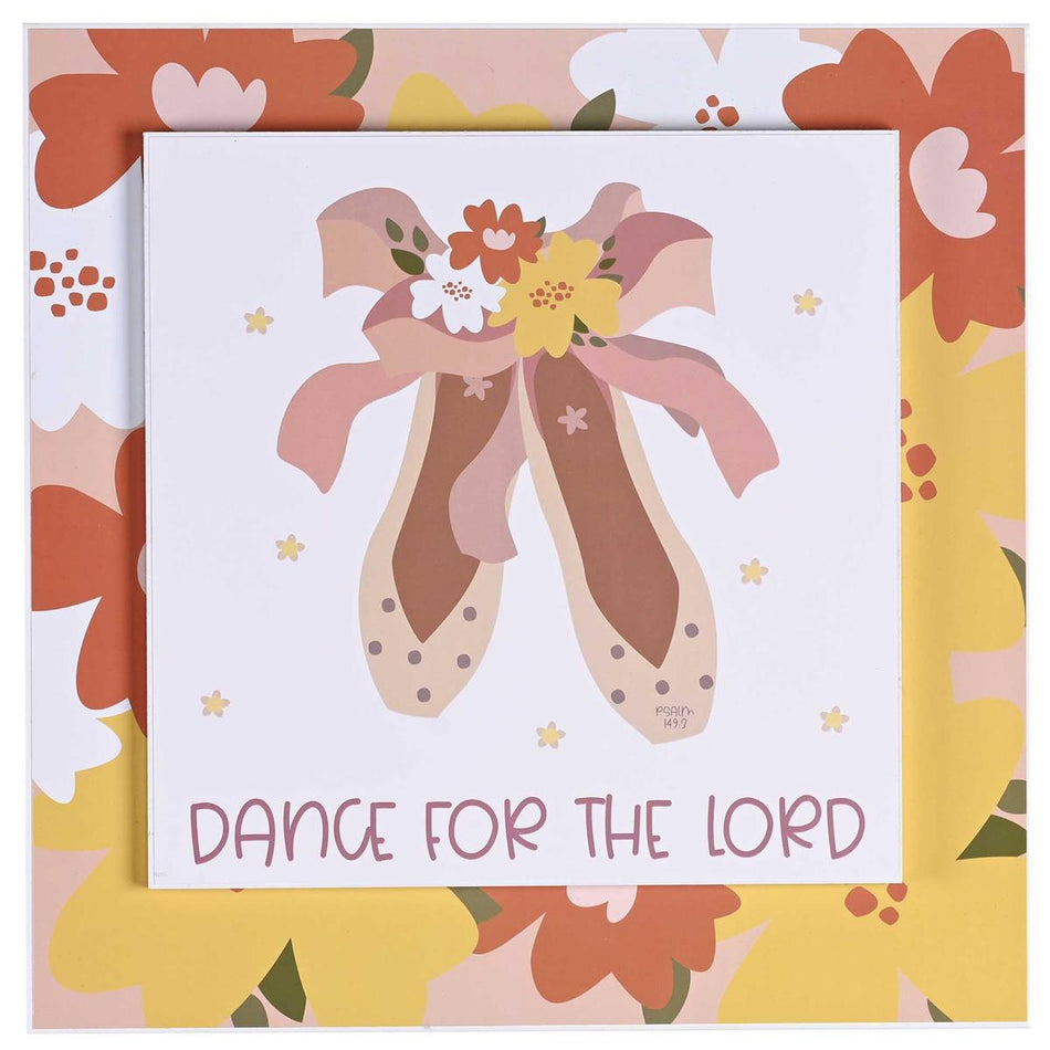 Inspirational Christian Wall Art Stacked Plaque 12 x 12 Inch MDF Ballet Shoes by Dicksons, product view 2