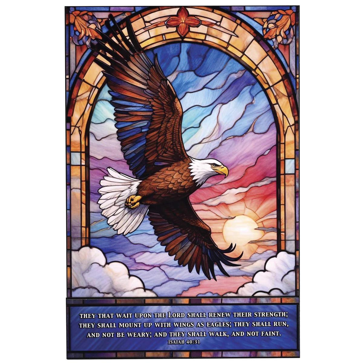 Eagle Wing In Flight - Isaiah 40:31-18 x 12 Inch MDF Wood Stacked Block Sign by Dicksons, product view 2