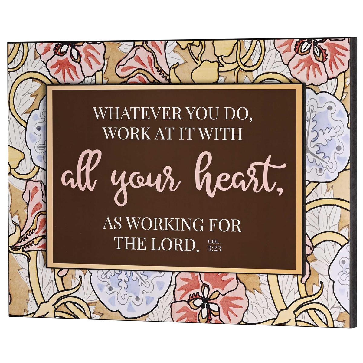 Inspirational Christian Wall Art Stacked Plaque 12 x 16 Inch MDF Whatever You Do by Dicksons