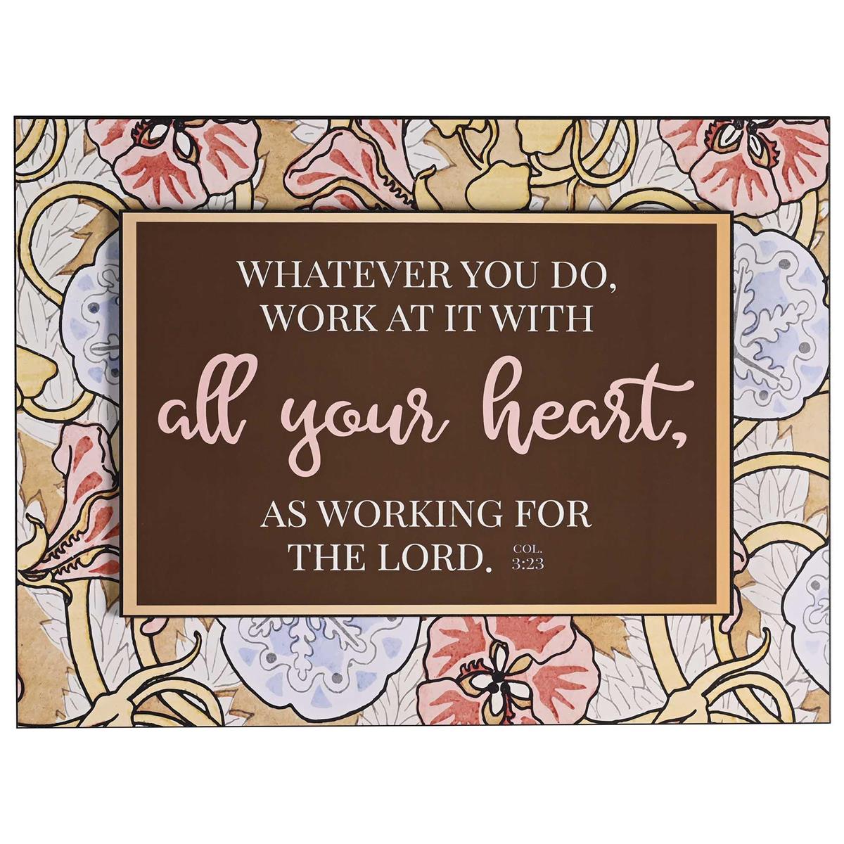 Inspirational Christian Wall Art Stacked Plaque 12 x 16 Inch MDF Whatever You Do by Dicksons, product view 2