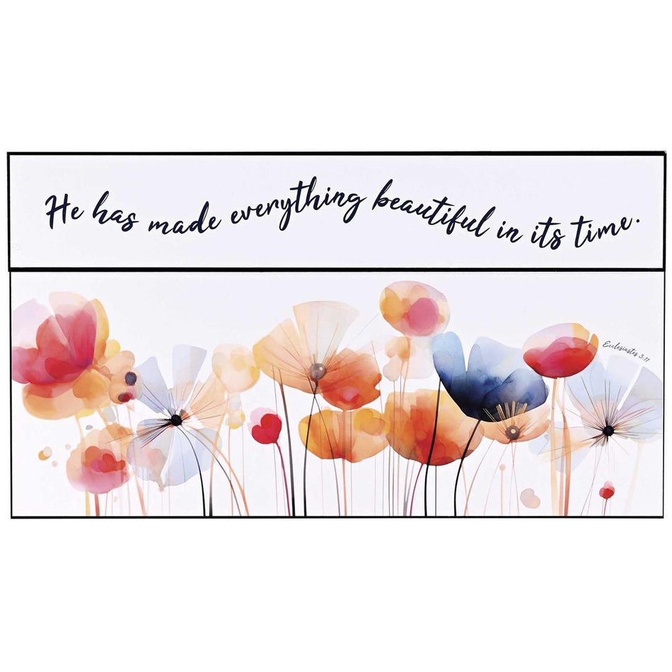 He Made Everything Beautiful, Ecclesiastes 3:11 Multicolor 16 x 9 Inch MDF Wood by Dicksons, product view 2