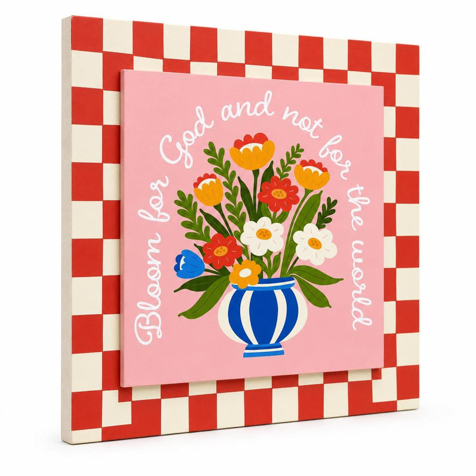 Stacked Wall Plaque Bloom For God 8x8 by Dicksons, product view 2