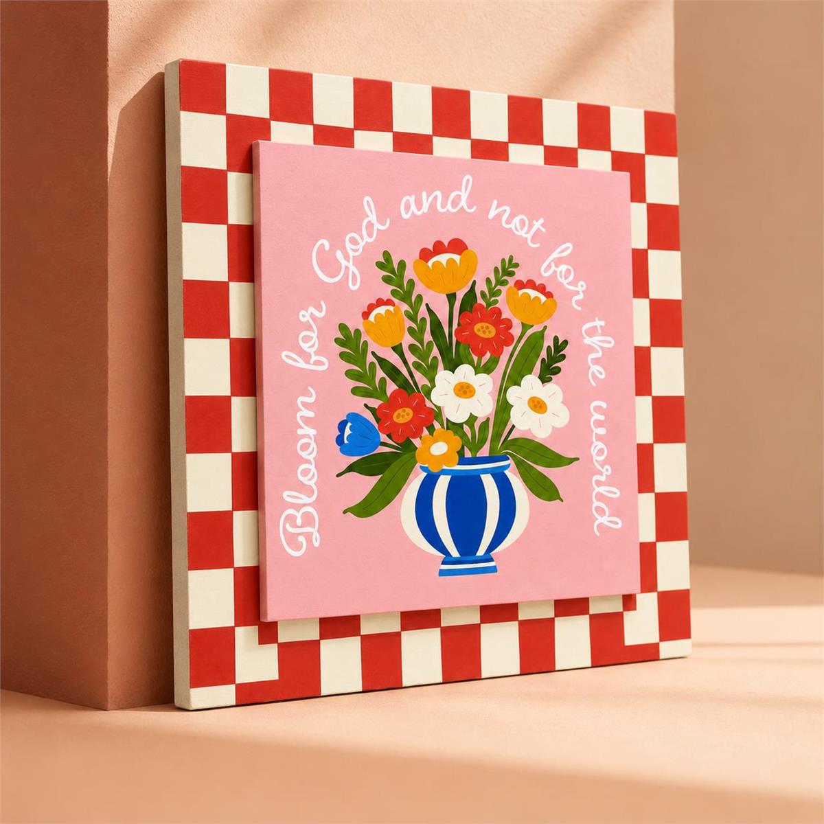 Stacked Wall Plaque Bloom For God 8x8 by Dicksons, product view 6