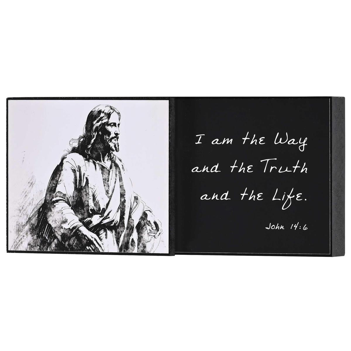 I Am The Way Truth Life John 14:6 Black and White MDF Decorative Stacked Wall by Dicksons