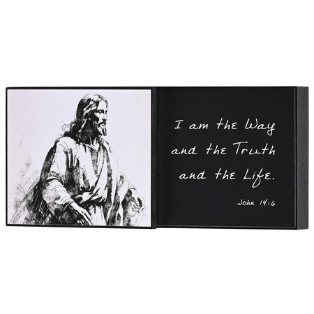 I Am The Way Truth Life John 14:6 Black and White MDF Decorative Stacked Wall by Dicksons
