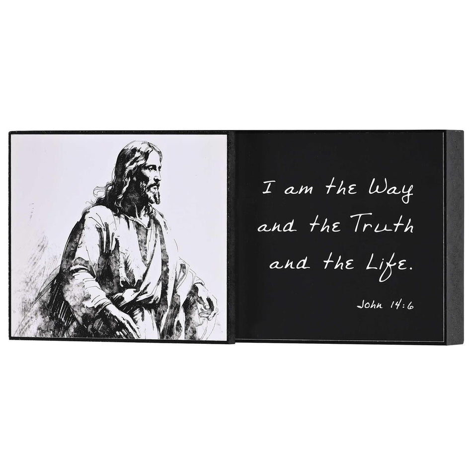 I Am The Way Truth Life John 14:6 Black and White MDF Decorative Stacked Wall by Dicksons