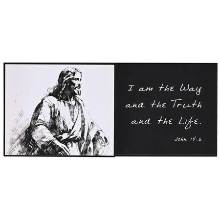 I Am The Way Truth Life John 14:6 Black and White MDF Decorative Stacked Wall by Dicksons, product view 2