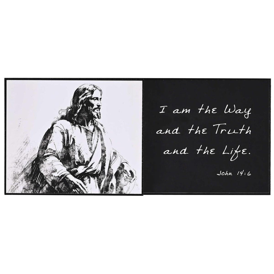 I Am The Way Truth Life John 14:6 Black and White MDF Decorative Stacked Wall by Dicksons, product view 2