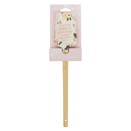 Every Good and Perfect Gift Pink Floral Silicone Spatula – James 1:17 by Christian Art Gifts