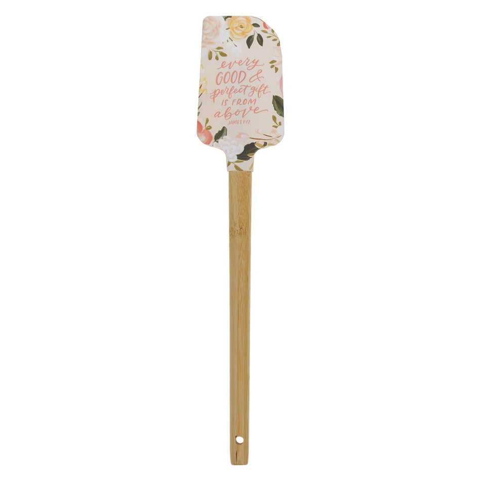 Every Good and Perfect Gift Pink Floral Silicone Spatula – James 1:17 by Christian Art Gifts, product view 2