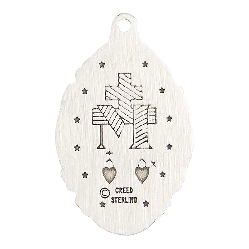 Silver/Blue Miraculous Medal by Christian Brands, product view 2