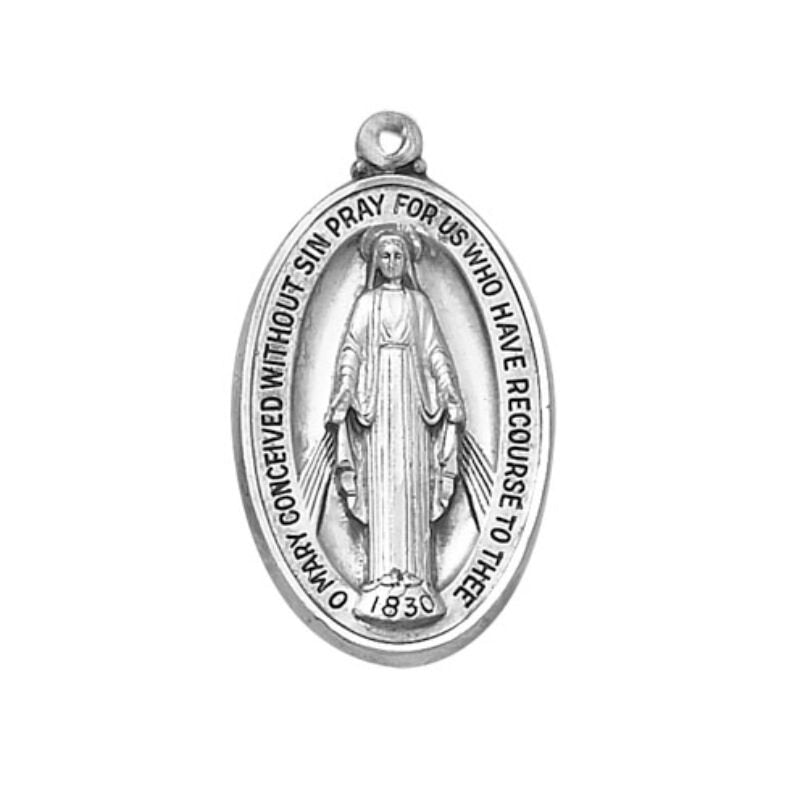 Silver Miraculous Medal (SS9356) by Catholic Brands