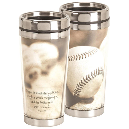 Travel Mug Baseball Stainless Steel 16oz by Dicksons