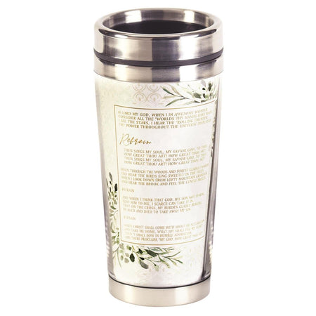 How Great Thou Art Green Foliage 16 ounces Stainless Steel Travel Tumbler by Dicksons, product view 2