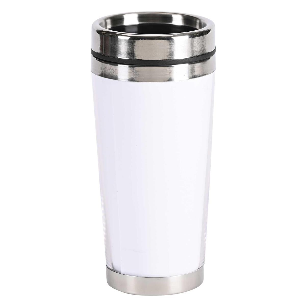 WWJD Love First Rainbow and White 16 Ounce Stainless Steel Travel Tumbler by Dicksons, product view 2