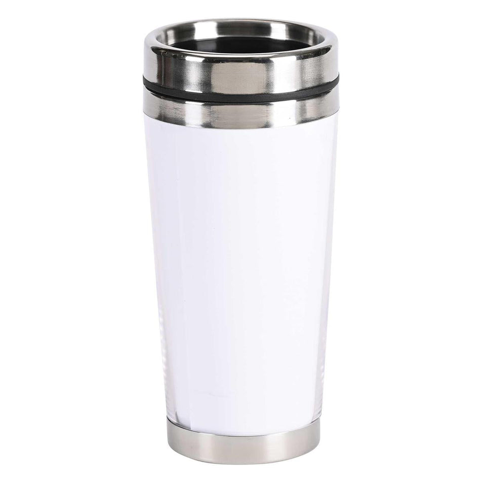 WWJD Love First Rainbow and White 16 Ounce Stainless Steel Travel Tumbler by Dicksons, product view 2