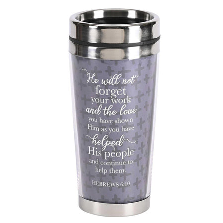 Well Done, Good And Faithful Servant Purple and White 16 Ounce Stainless Steel by Dicksons, product view 2