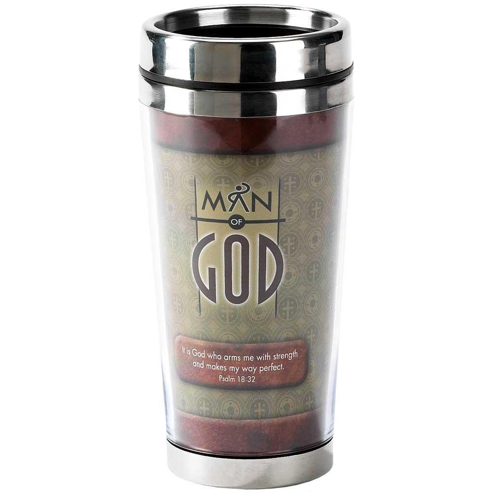 Man Of God Arms with Strength Psalm 18:32 16 Oz. Stainless Steel Insulated by Dicksons