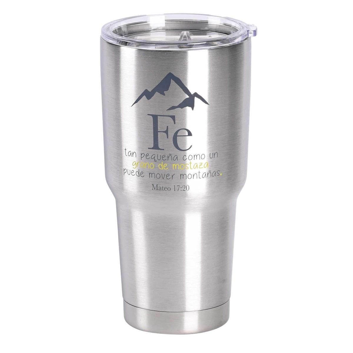 Fe Grano De Mostaza Silver Tone 30 Ounces Stainless Steel Travel Tumbler by Dicksons