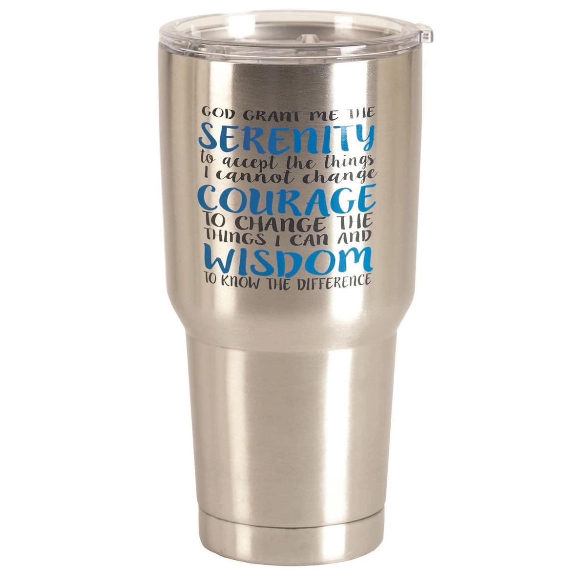 Serenity Prayer Silver Tone 30 ounce Stainless Steel Travel Tumbler Mug by Dicksons