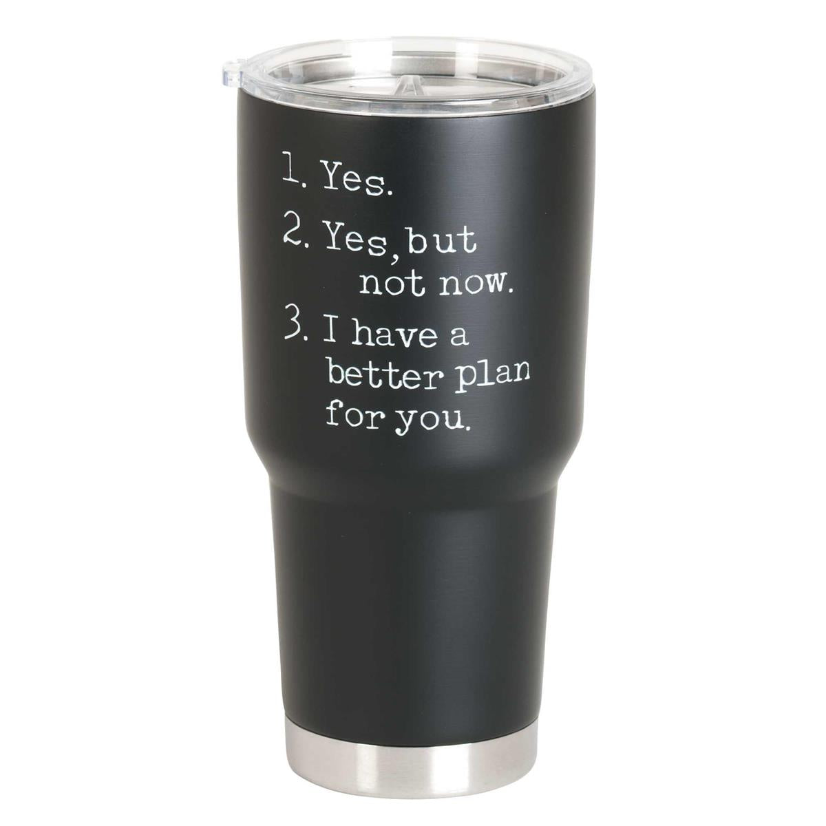 God Answers Prayers Black 30 ounce Stainless Steel Travel Tumbler by Dicksons, product view 2