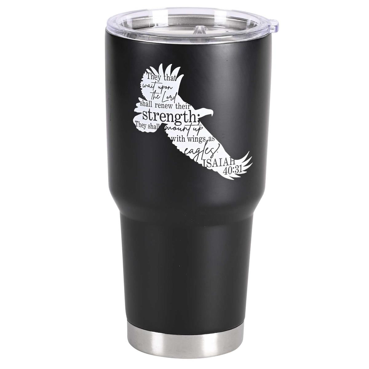 Shall Renew Their Strength Black and Silver Tone 30 Ounces Stainless Steel by Dicksons