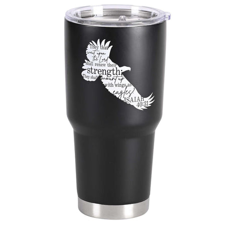 Shall Renew Their Strength Black and Silver Tone 30 Ounces Stainless Steel by Dicksons