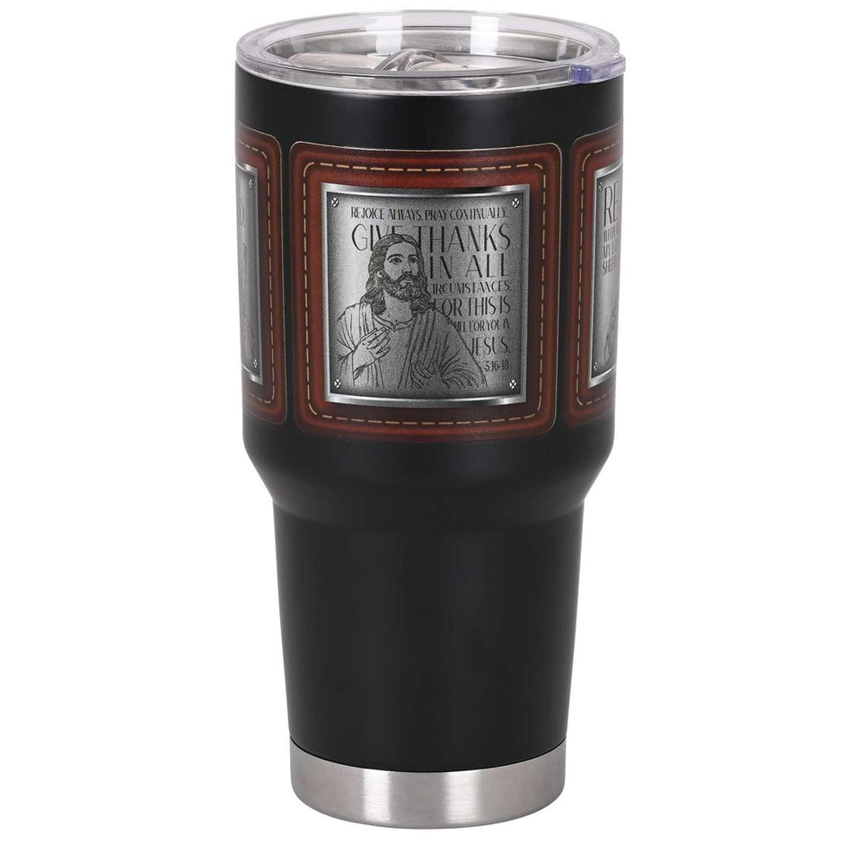 Tumbler Jesus Scriptures Black 30 Oz by Dicksons, product view 2