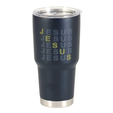 Jesus Navy Blue and Yellow 30 Ounce Stainless Steel Travel Tumbler by Dicksons