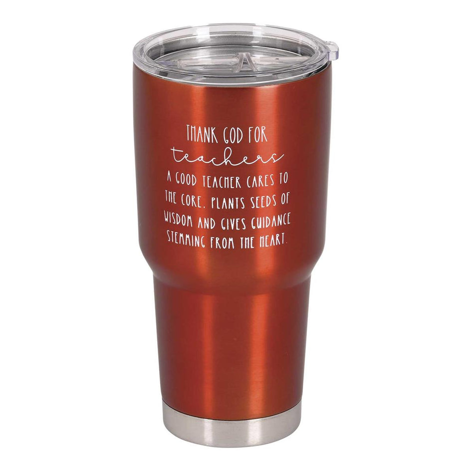 A Good Teacher Cares To The Core Cherry Red 30 Ounce 18/8 Stainless Steel by Dicksons