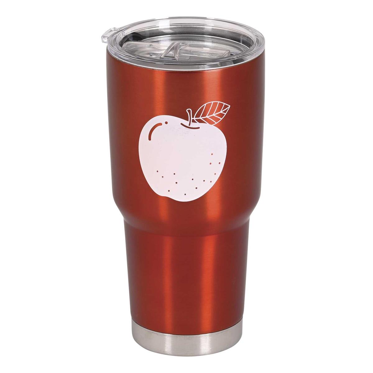 A Good Teacher Cares To The Core Cherry Red 30 Ounce 18/8 Stainless Steel by Dicksons, product view 2