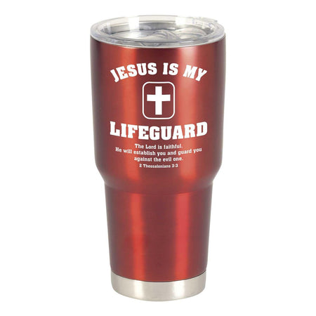 Jesus Is My Lifeguard - 2 Thessalonians 3:3-8 Inch - 30 Ounce Red Stainless by Dicksons