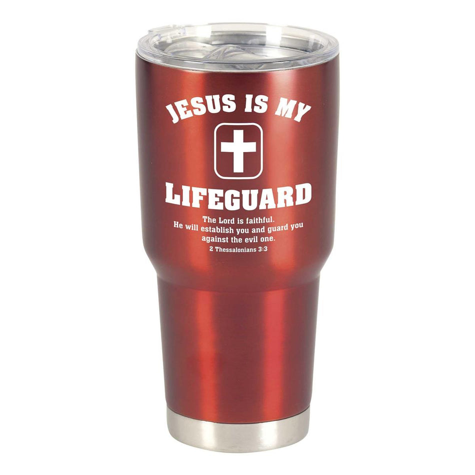 Jesus Is My Lifeguard - 2 Thessalonians 3:3-8 Inch - 30 Ounce Red Stainless by Dicksons, product view 2