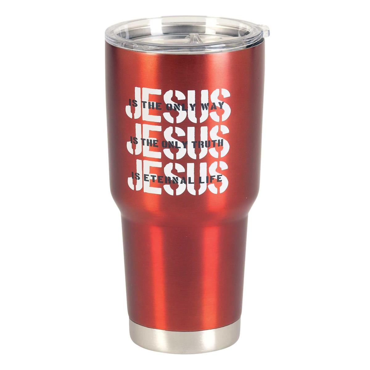 The Only Way Red and White 30 Ounce Stainless Steel Travel Tumbler by Dicksons