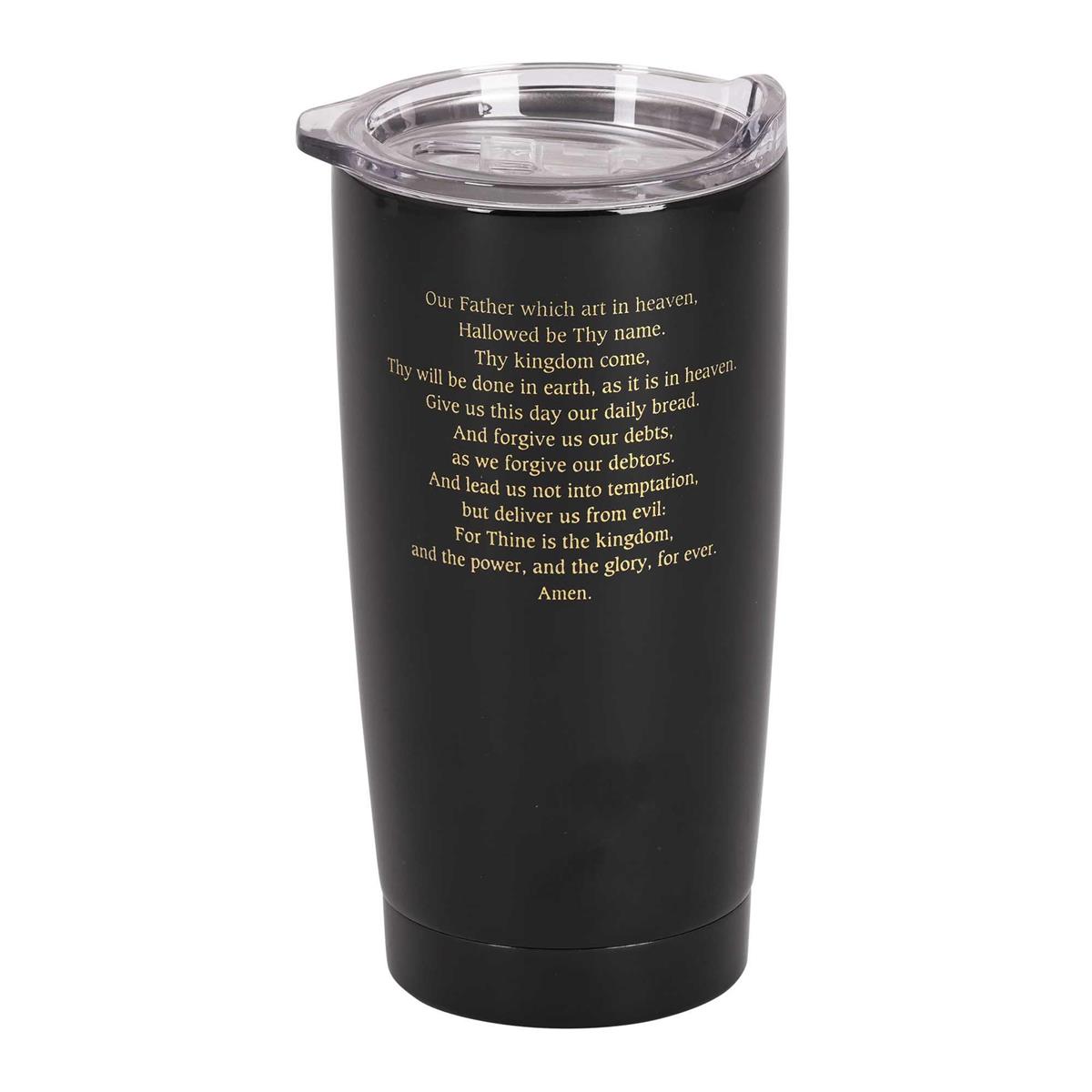 The Lords Prayer KJV, Black/Gold 20 Ounce Stainless Steel Insulated Travel by Dicksons, product view 2