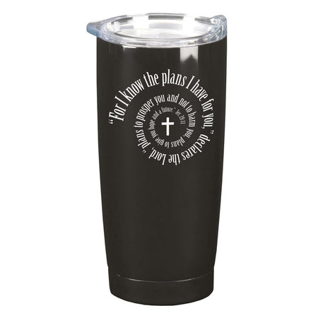 Tumbler for I Know Jer.29:11 Stainless Steel Black 20OZ by Dicksons