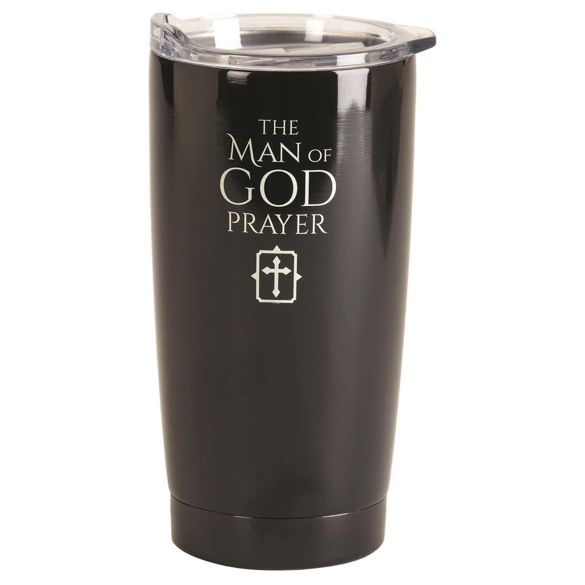 Man of God Prayer Midnight Black 20 ounce Stainless Steel Travel Tumbler Mug by Dicksons