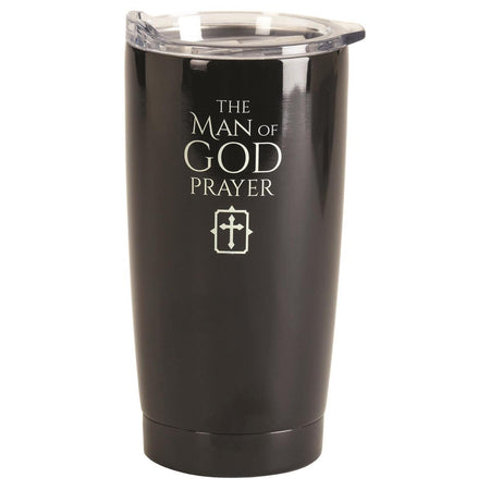 Man of God Prayer Midnight Black 20 ounce Stainless Steel Travel Tumbler Mug by Dicksons