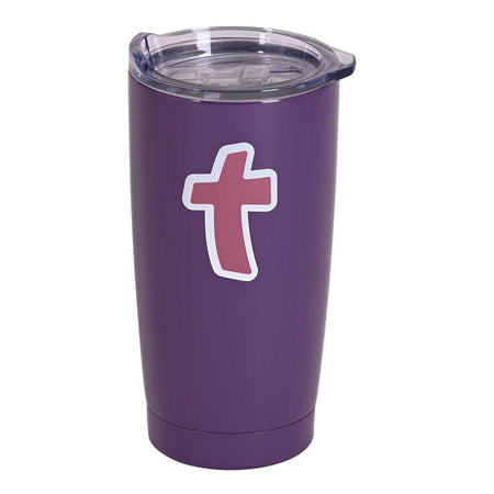 Tumbler Pink Cross 20 oz Purple by Dicksons